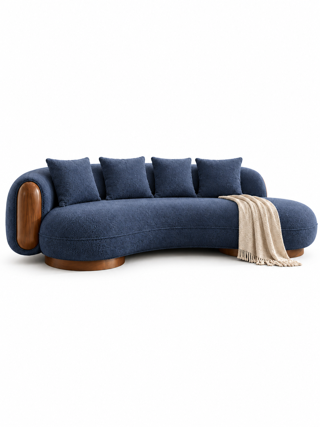 The Brevona Sofa — Luxury Modern Curved Bouclé Fabric Sofa