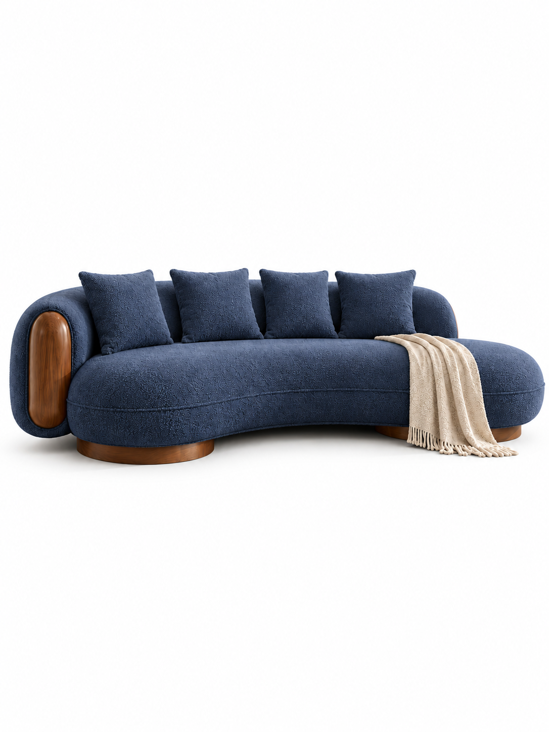 The Brevona Sofa — Luxury Modern Curved Bouclé Fabric Sofa