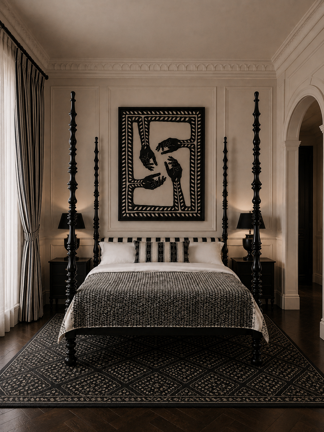 The Zareen Bed — Luxury Teak Four-Poster Bed
