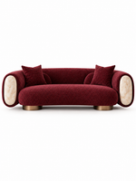 The Juvella Sofa — Luxury Burgundy Bouclé 3 Seater Designer Sofa