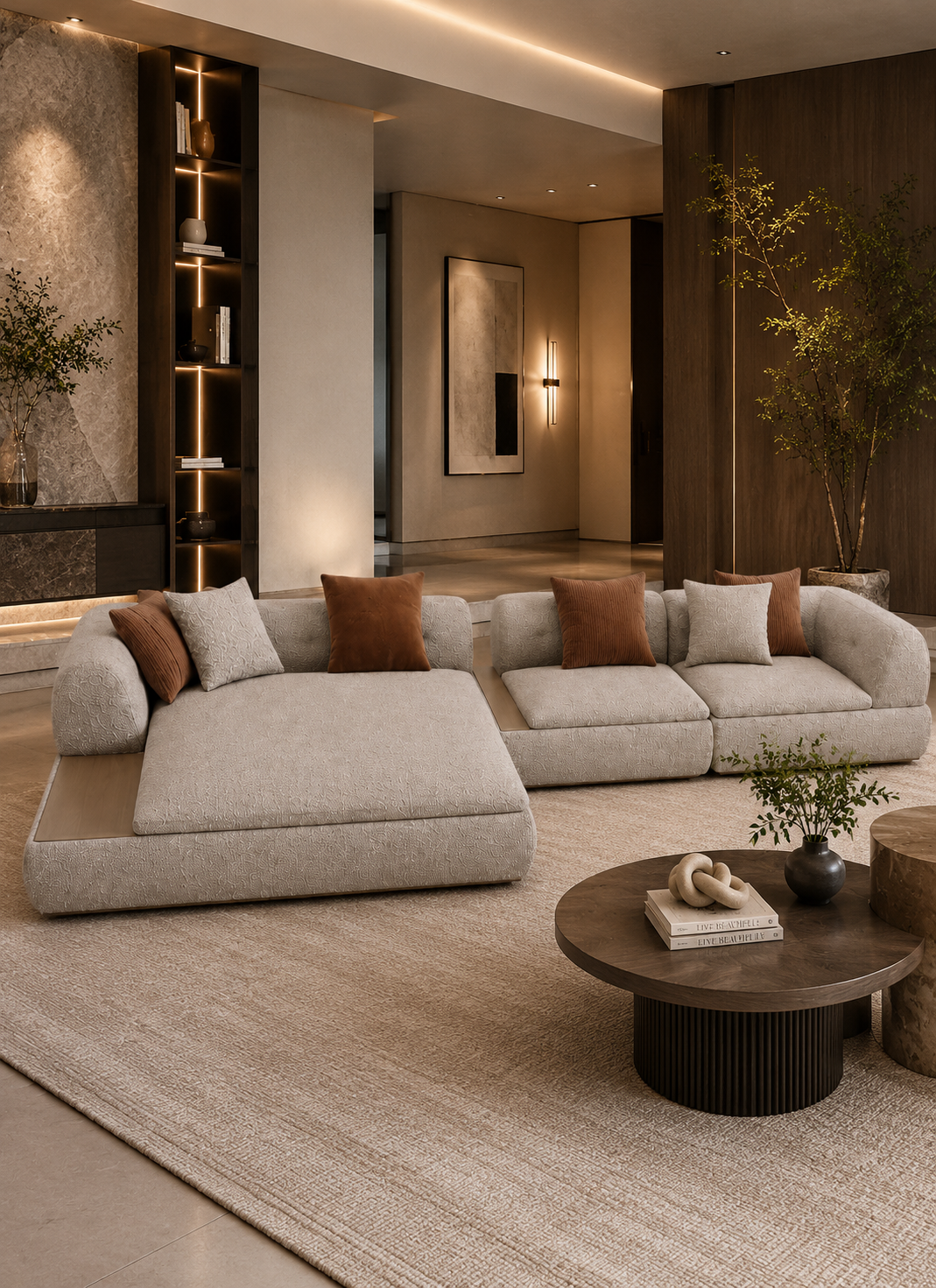 The Élan Sofa — Luxury Curved Modular Lounge Sofa