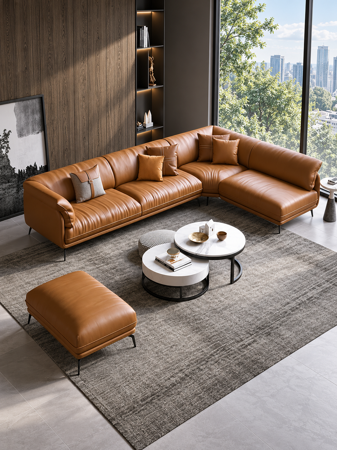 Macaca Modern 6 Seater Luxury Corner Sleek Sofa