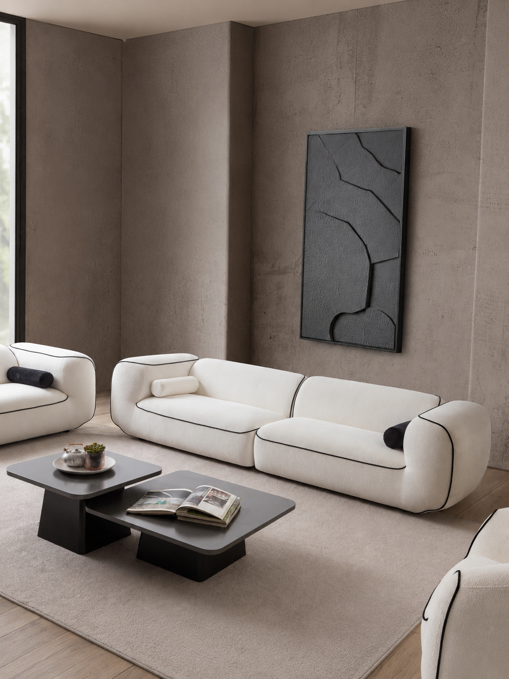 The Noiré Sofa — Luxury Modern 4-Seater Sofa