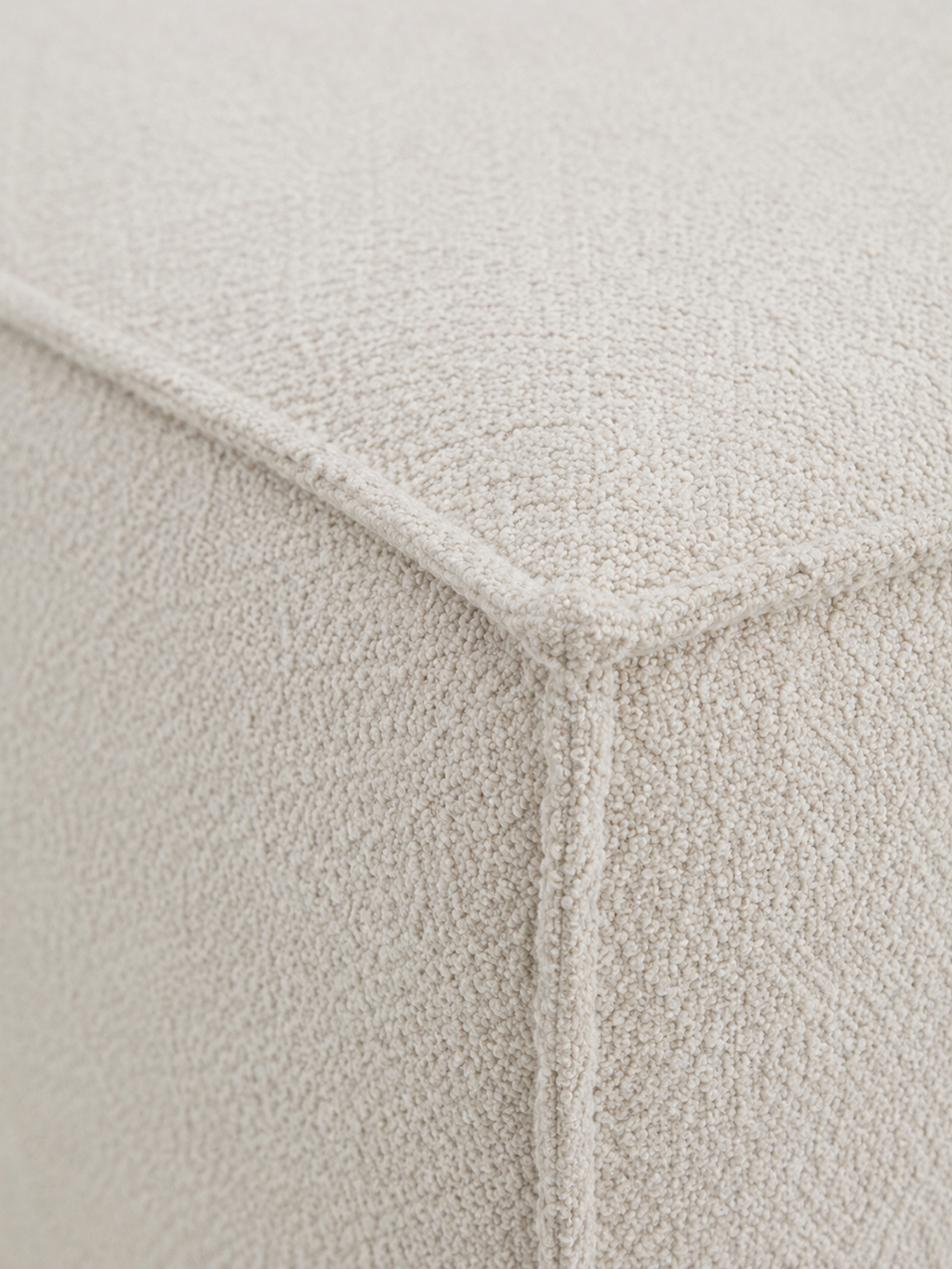 The Solene Sofa — Modular Three-Seater, White Bouclé Upholstery