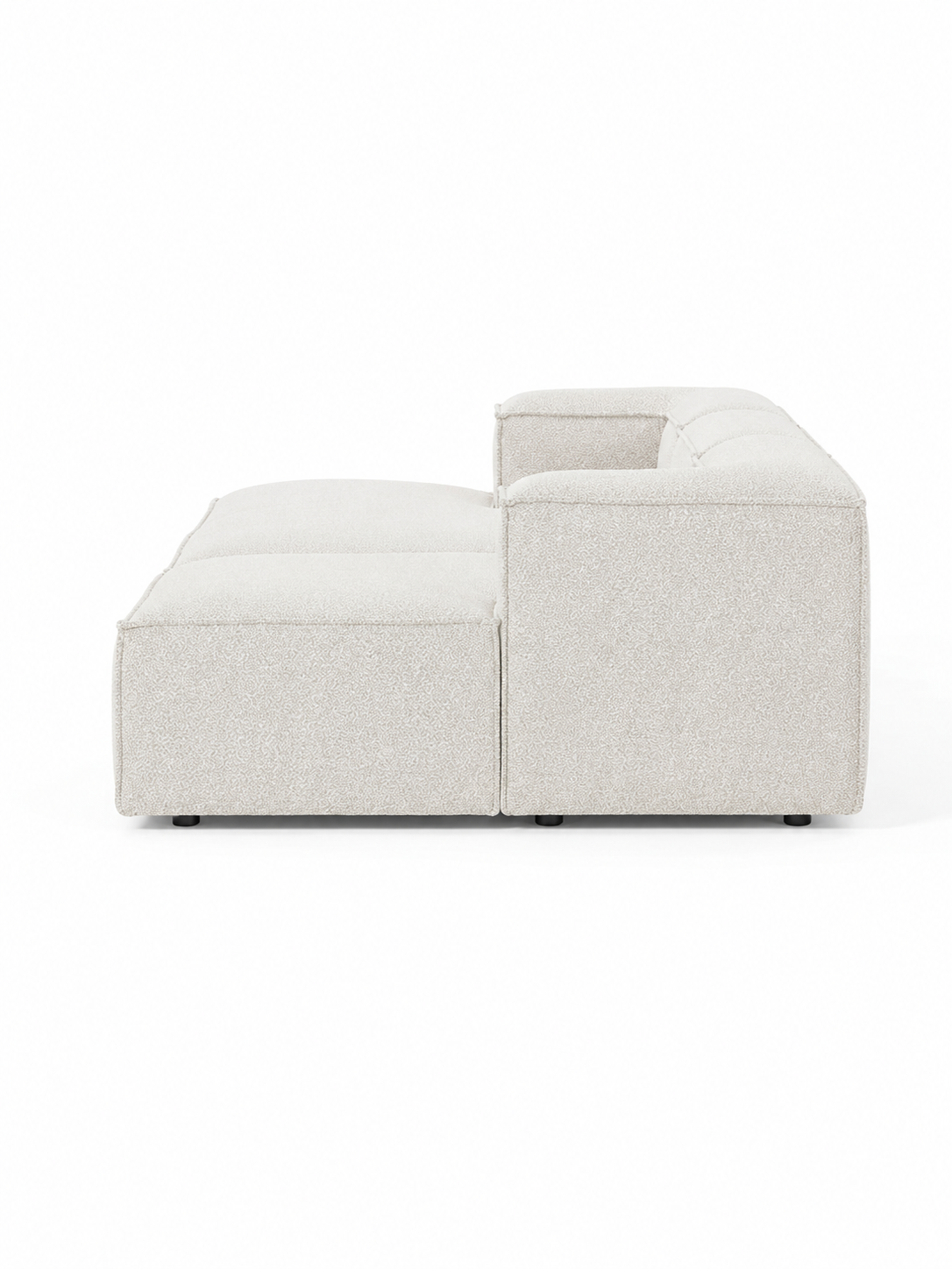 The Solene Sofa — Modular Three-Seater, White Bouclé Upholstery