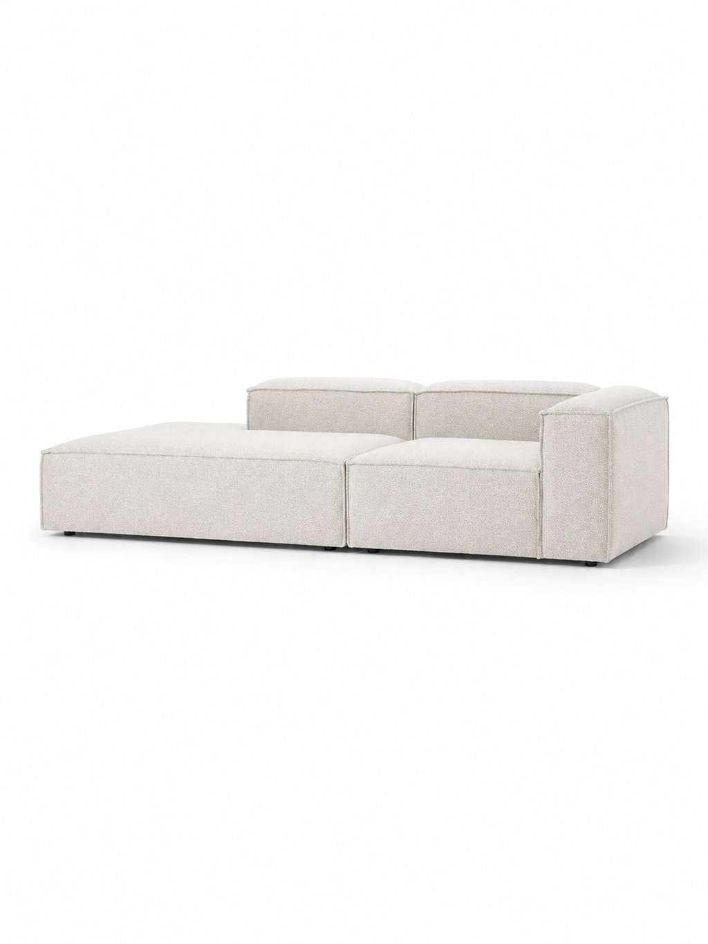 The Solene Sofa — Modular Three-Seater, White Bouclé Upholstery