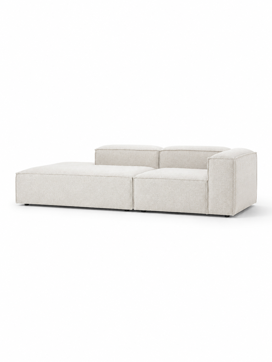 The Solene Sofa — Modular Three-Seater, White Bouclé Upholstery