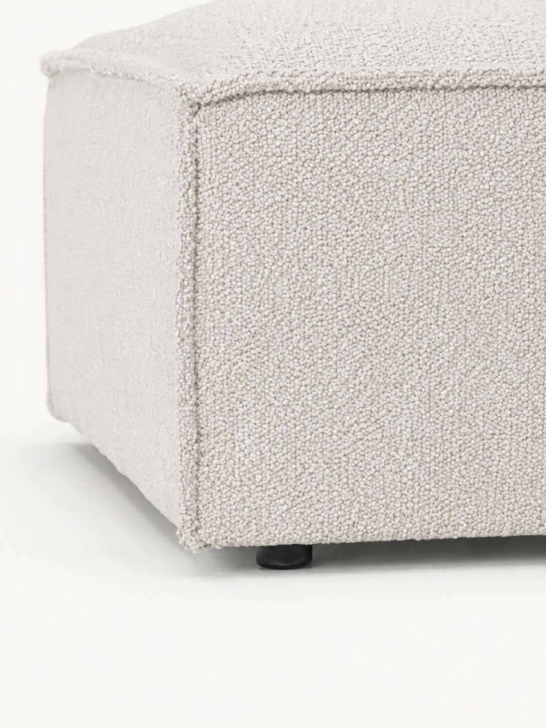 The Solene Sofa — Modular Three-Seater, White Bouclé Upholstery