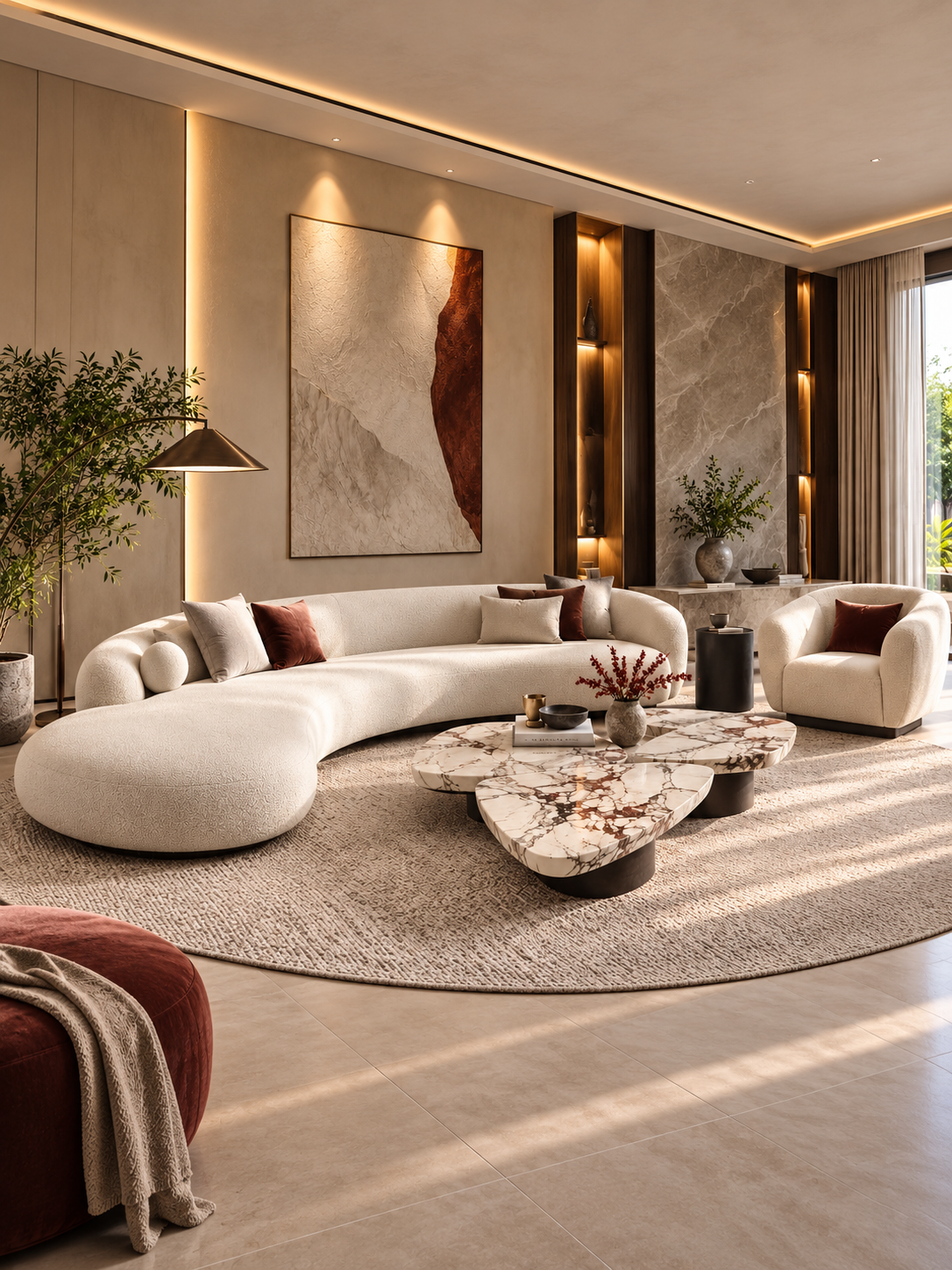 The Ovelora Sofa — Luxury Curved Bouclé Designer Sofa