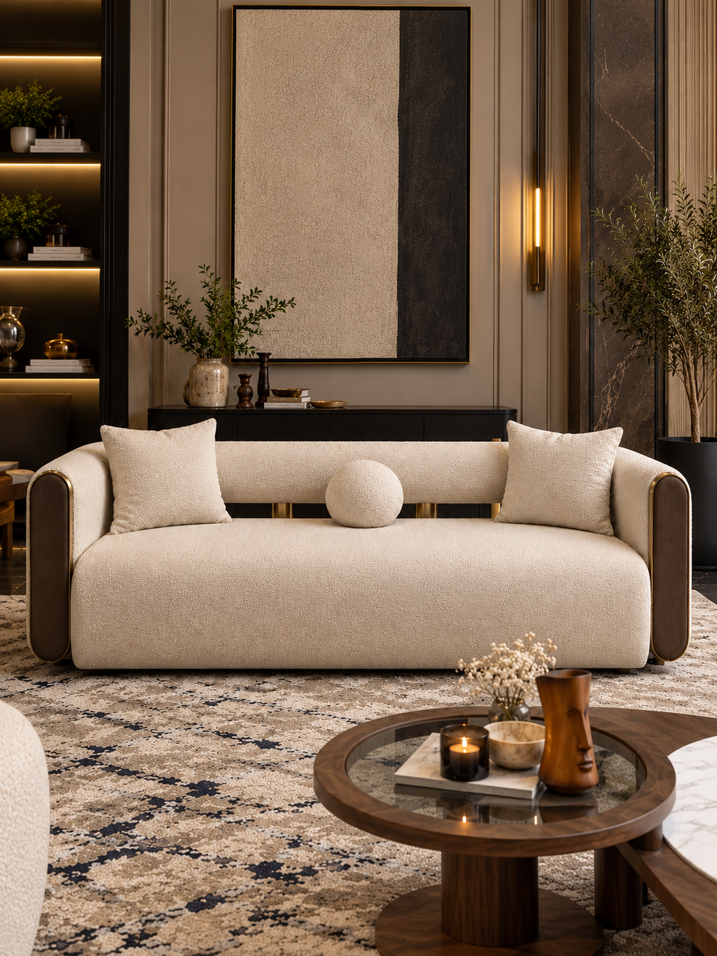 Kaliko Modern Metal 3 Seater Sofa