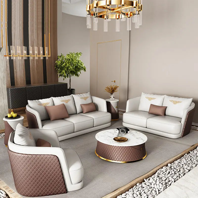 Jace Ultra Modern Luxurious Leather Sofa Set