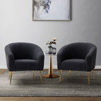 Luma Modern Upholstered Living Room Chair Barrel Chair with Metal Legs