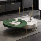 Nestle Modern Round Centre Table with Storage Rotatable Drawers
