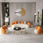 Caroline Modern Gold & Black 2-Piece Round Nesting Coffee Table Set
