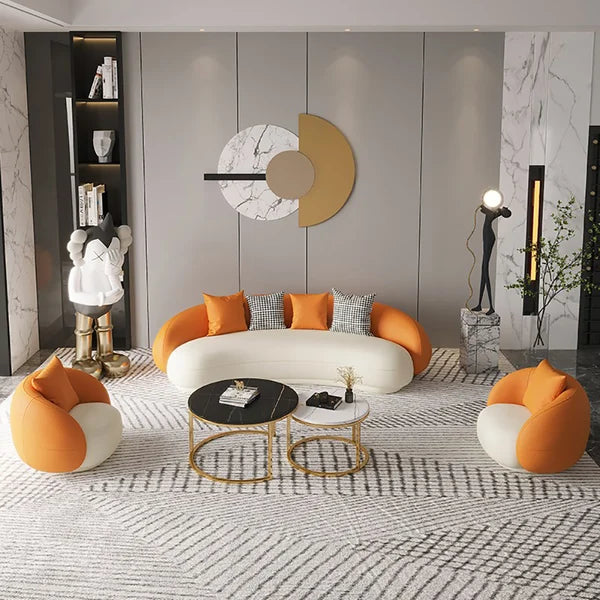 Caroline Modern Gold & Black 2-Piece Round Nesting Coffee Table Set