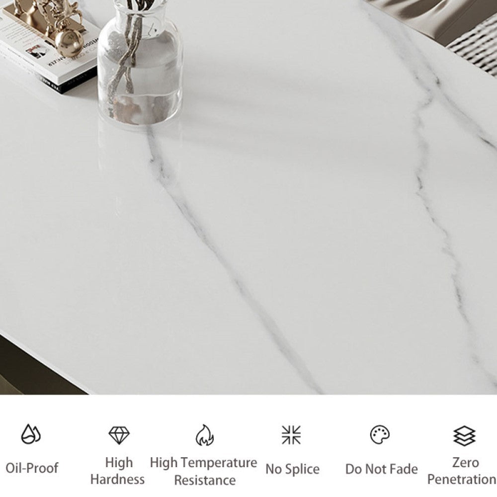 Moza Modern Contemporary Brushed Gold Luxury Dining Set