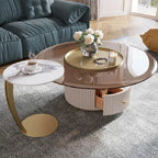 Nasir Modern Round Coffee Table Set