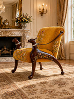 The Primrose Chair — Luxury Floral Teak Wood Accent Chair