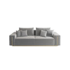 Colossal Modern Gray Cotton & Linen Upholstered Sofa