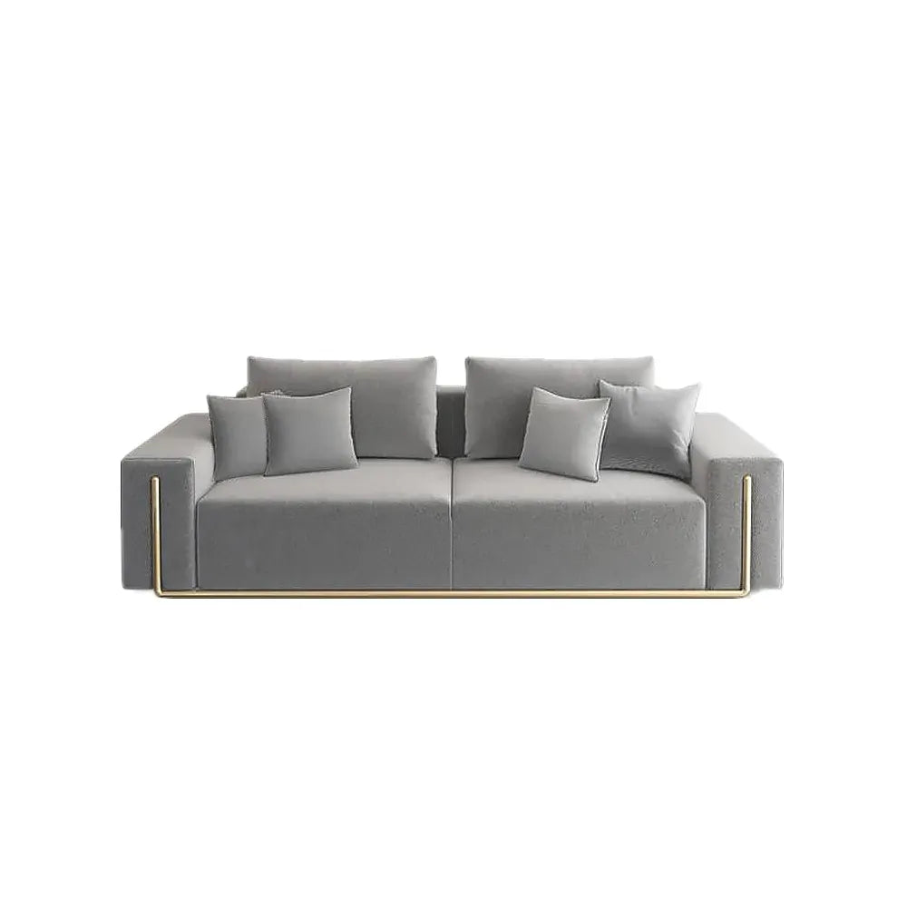 Colossal Modern Gray Cotton & Linen Upholstered Sofa