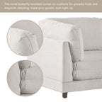 Ritzy Minimalist Upholstered Modular L-Shaped Sofa Couch with Ottoman