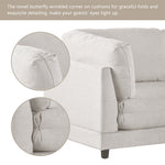 Ritzy Minimalist Upholstered Modular L-Shaped Sofa Couch with Ottoman