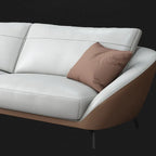 Versace Luxury Leath-Aire Upholstered Sofa in White for a Stylish Look
