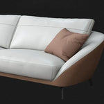 Versace Luxury Leath-Aire Upholstered Sofa in White for a Stylish Look