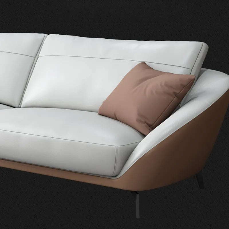 Versace Luxury Leath-Aire Upholstered Sofa in White for a Stylish Look