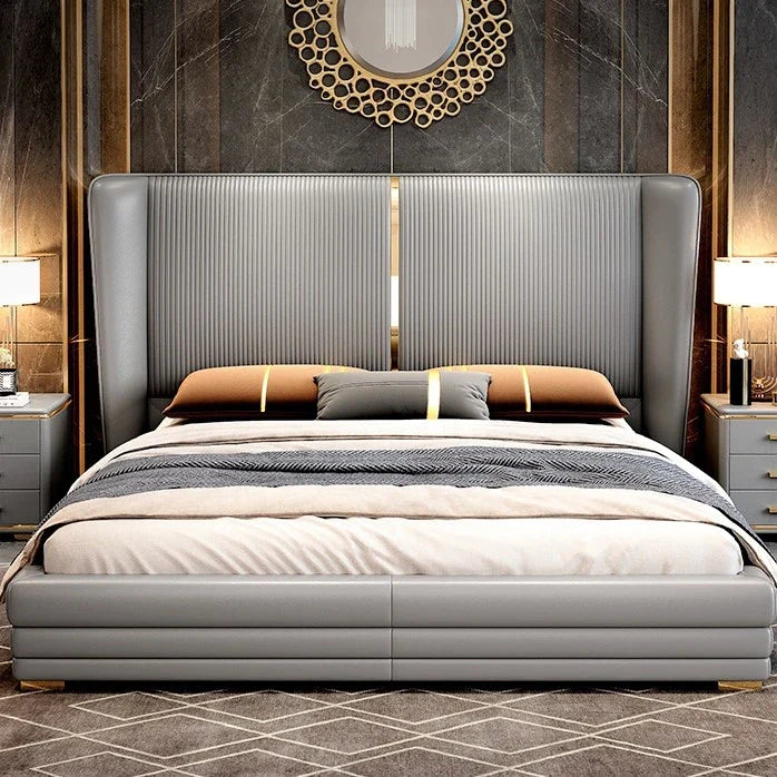 Sparse Modern Luxury Upholstered Bed In Suede