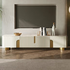 Urbana Modern TV Stand With Marble Top 4 Doors with Storage