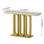 Zyra Modern Luxury Designer Console Table with Black Marble Top in Rectangular Shape