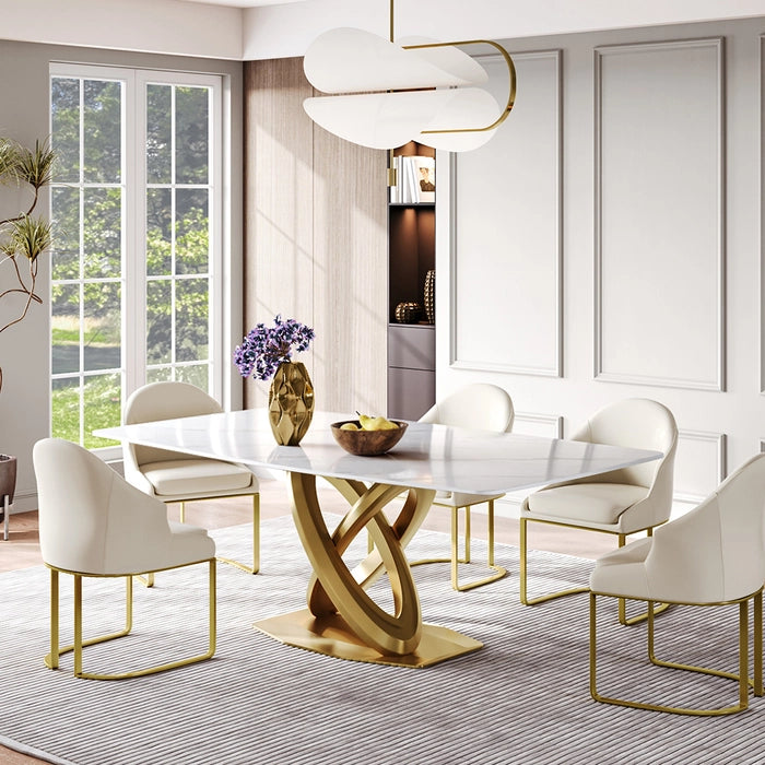 Zehan Modern Contemporary Luxury Dining With Crish Chairs Set