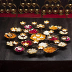 Shakti Metal Decorative Rangoli Urli Bowl with T-Light Candle Holder