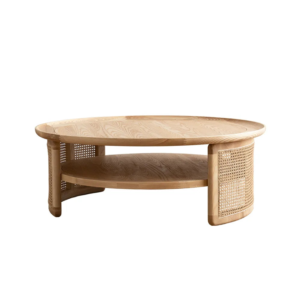 Lime Boho Round Wood Center Table