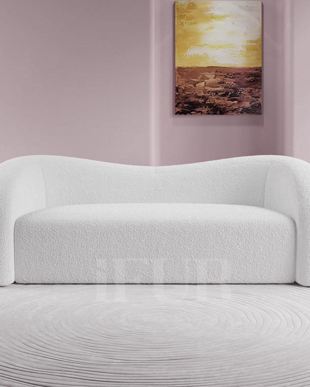 Aurora Plush White Boucle Luxury 3 Seater Sofa