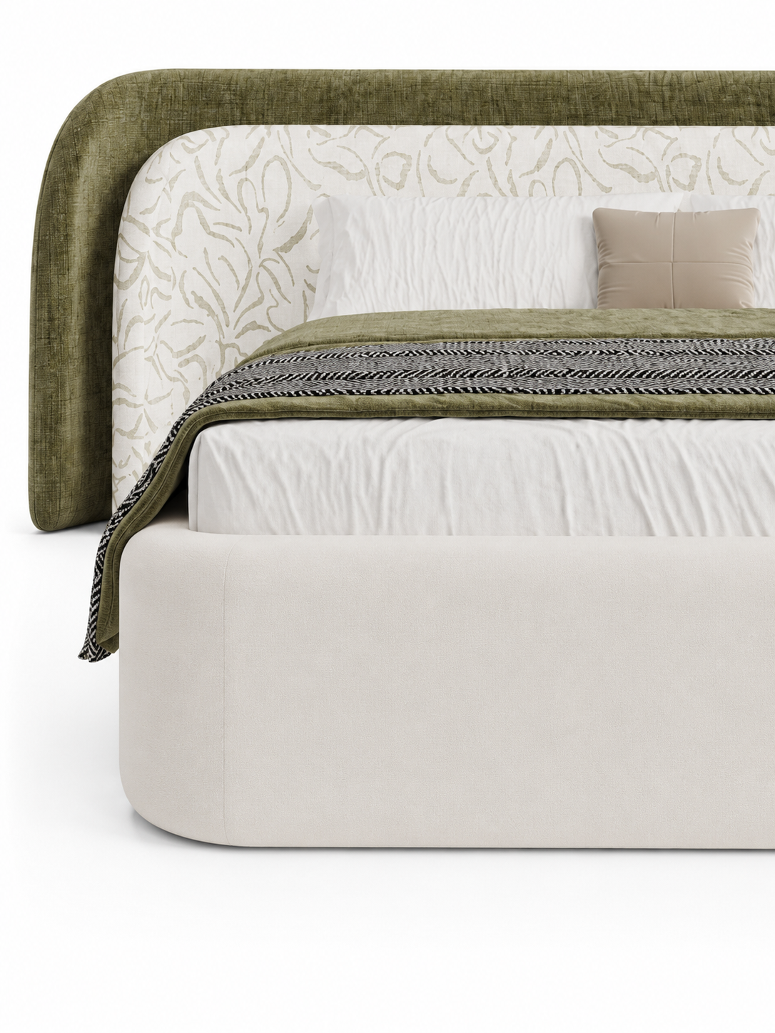 The Sylvara Bed — Luxury Sculpted Upholstered Bed