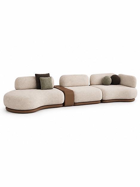 The Aurevo Modular Sofa — Luxury 8-Seater Curved Bouclé Sofa with Flexible Modular Design