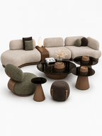 The Aurevo Modular Sofa — Luxury 8-Seater Curved Bouclé Sofa with Flexible Modular Design