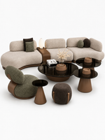 The Aurevo Modular Sofa — Luxury 8-Seater Curved Bouclé Sofa with Flexible Modular Design