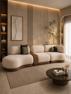 The Aurevo Modular Sofa — Luxury 8-Seater Curved Bouclé Sofa with Flexible Modular Design