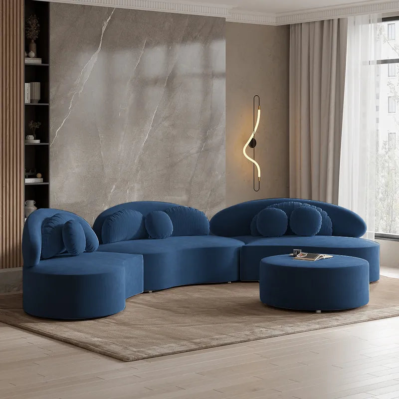 Bloom Modern 7-Seat Modular Sofa Velvet Upholstered