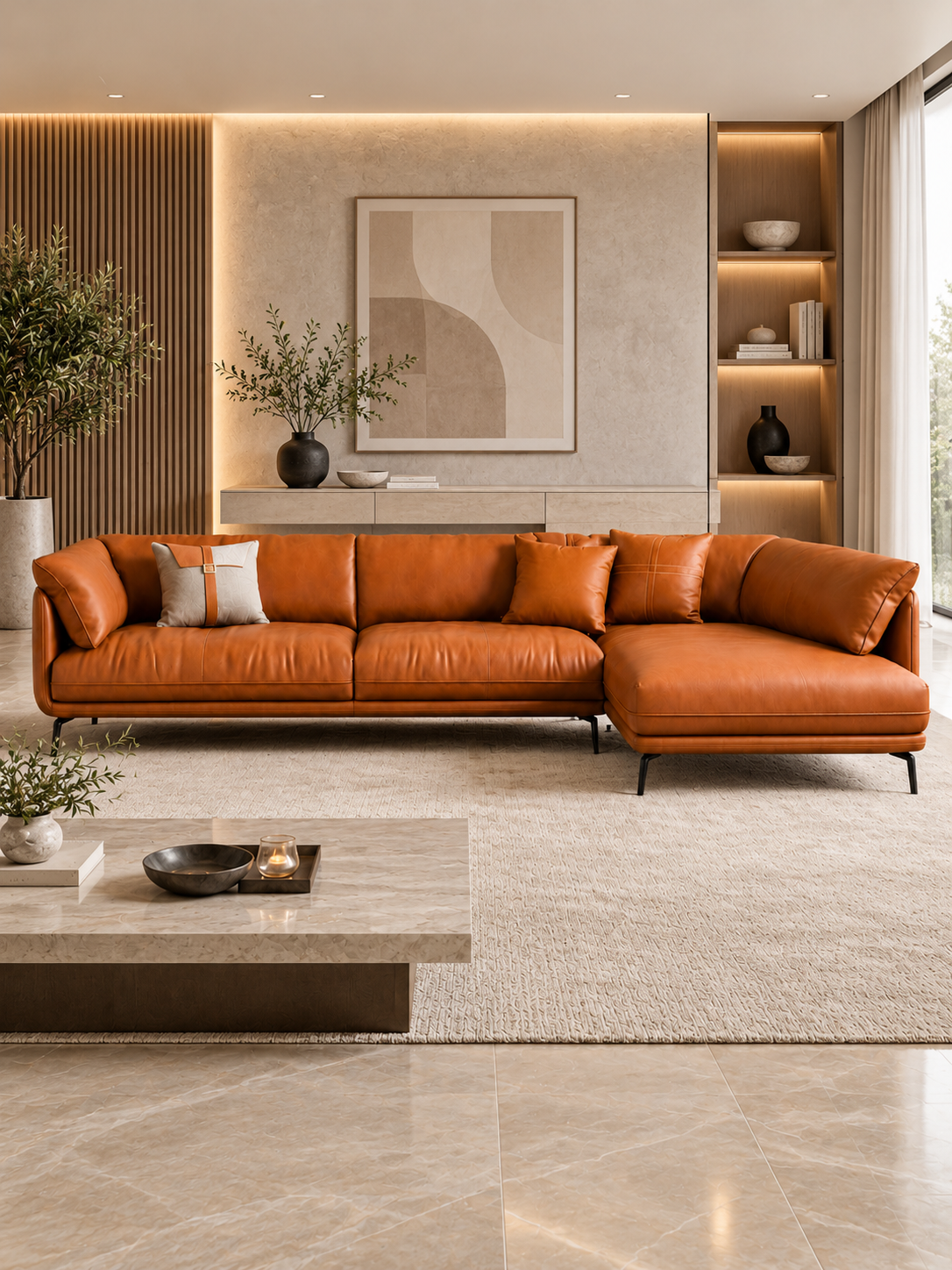 Macaca Modern 6 Seater Luxury Corner Sleek Sofa