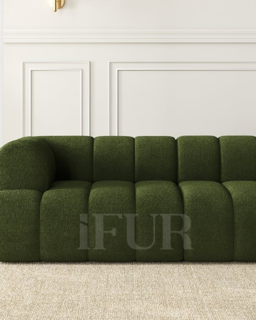 Arboria Chill 3 Piece Channel Chenille Velvet Sectional Sofa