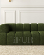 Arboria Chill 3 Piece Channel Chenille Velvet Sectional Sofa
