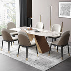Dyna Modern 8 Seater Dining Set With Golden Base