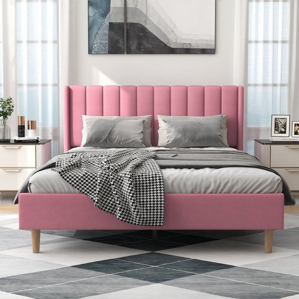 Austere Modern Upholstered Tufted Bed