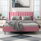 Austere Modern Upholstered Tufted Bed