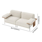Canyon Cream Velvet 2 Seater Modular Sofa With Ash Wood Frame