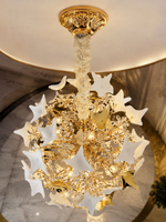 The Zarellia Bloom Chandelier — Luxury Gold Floral Crystal Pendant Light